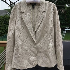 Venezia Cotton Eyelet Blazer